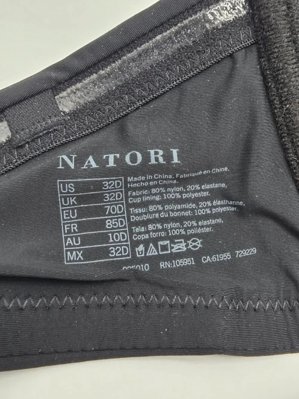 Natori Minimal Strapless Underwire Bra 32D Black